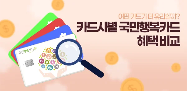 어떤 카드가 더 유리할까? 카드사별 국민행복카드 혜택비교